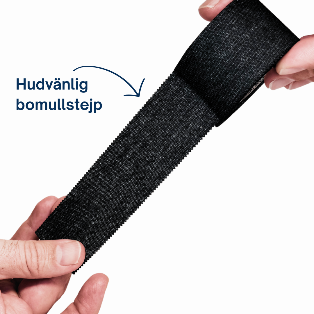 Return to Play Cinta deportiva negra Pack de 6 3,8 cm × 10 m