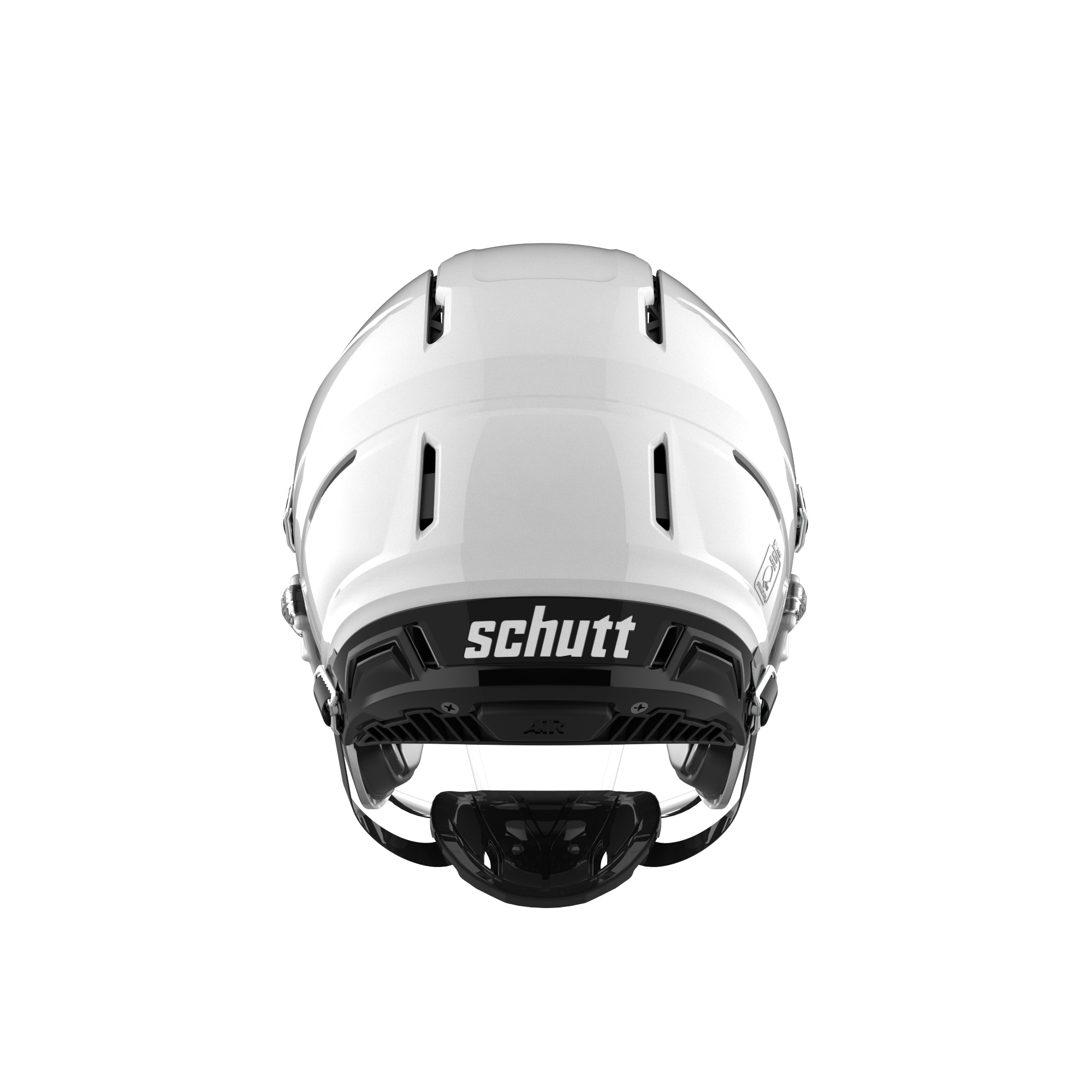 Schutt F7 AIR helmet in Gloss White, rear view