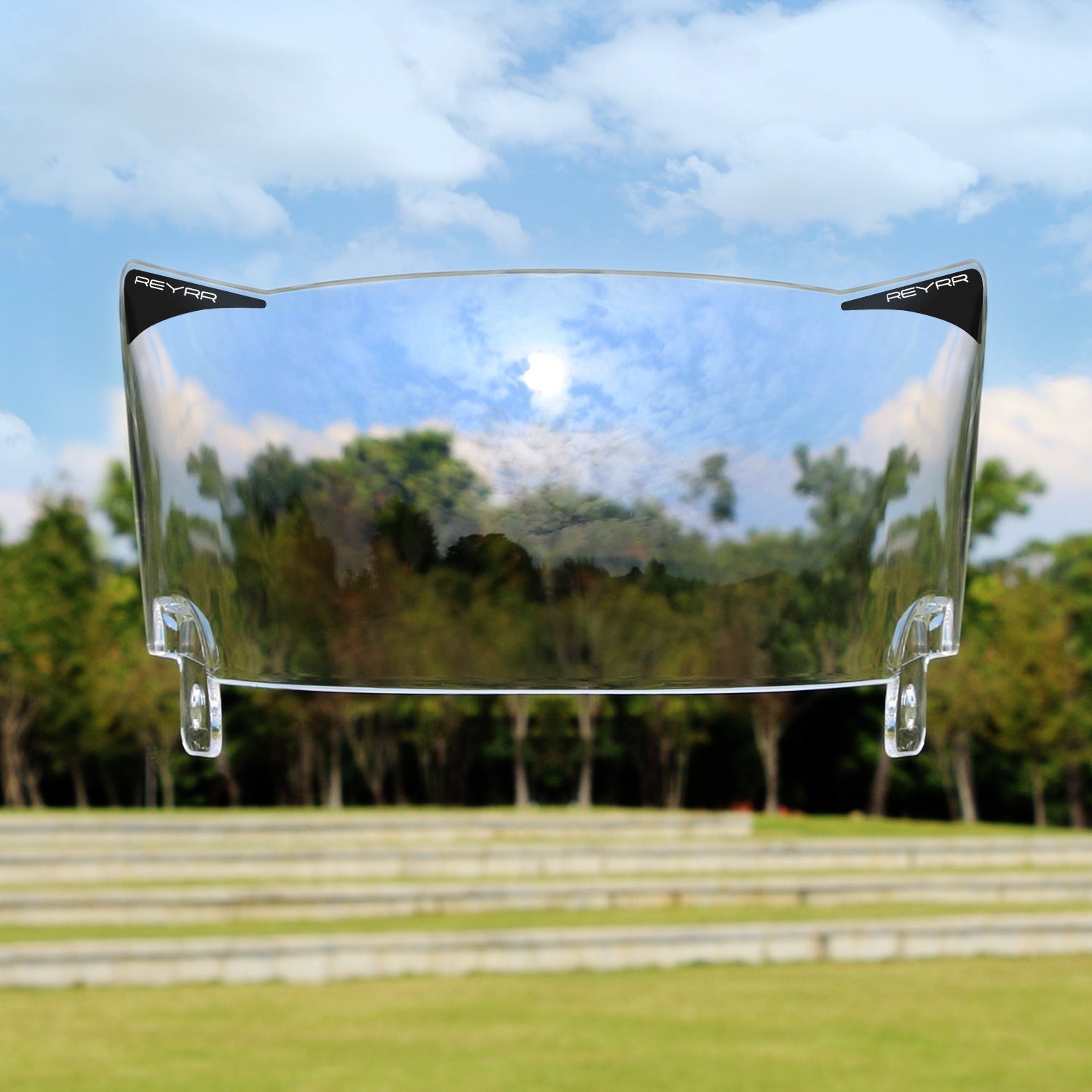 Reyrr VIZU Clear Photochromic football visor with ultra-wide, distortion-free, UV-protective polycarbonate lens for Riddell Speedflex and Schutt F7 helmets