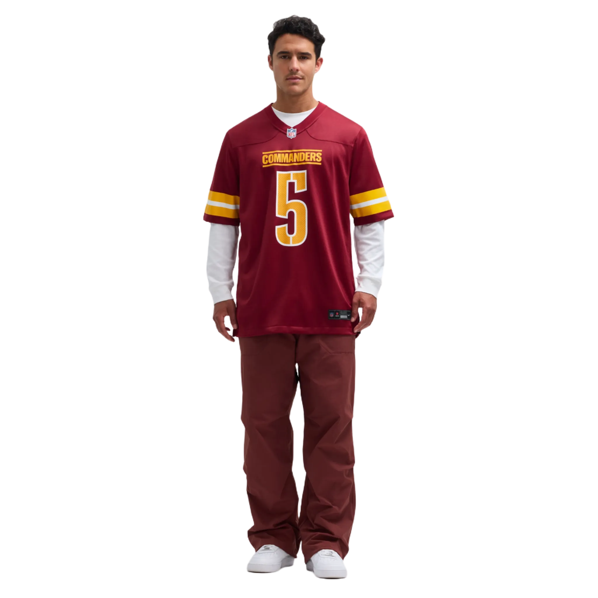 Camiseta de juego Nike de Jayden Daniels (Washington Commanders)