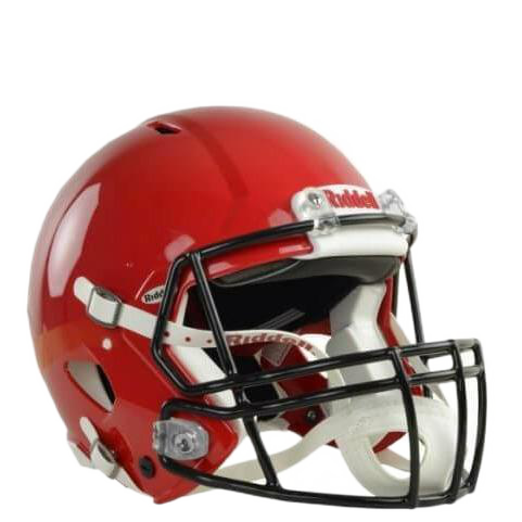 Riddell Speed Icon football helmet in red with black facemask and advanced internal padding system