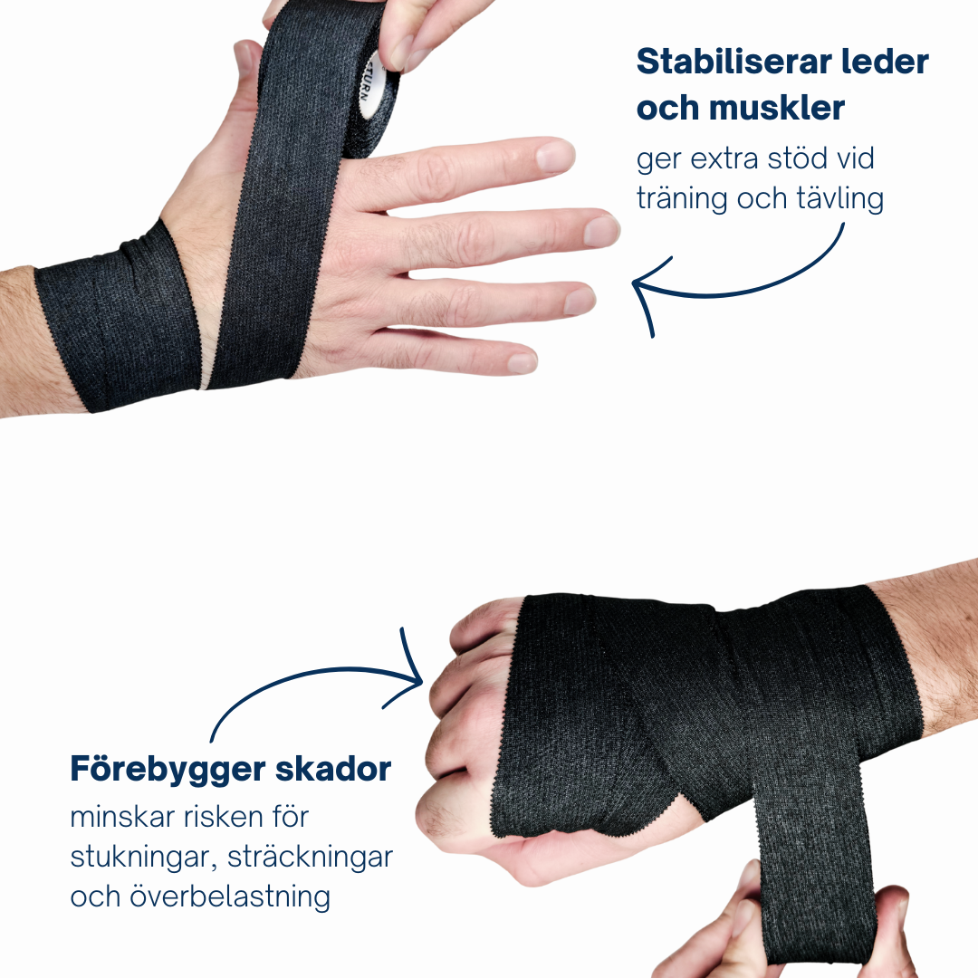 Return to Play Cinta deportiva negra Pack de 6 3,8 cm × 10 m