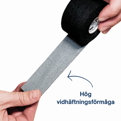 Return to Play Cinta deportiva negra Pack de 6 3,8 cm × 10 m