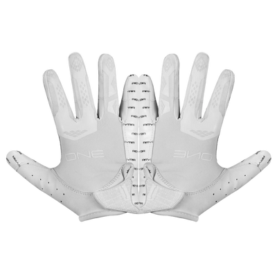 Reyrr ONE football gloves with GripTack Pro palm, Flexi-Mesh breathable material, silicone grip reinforcements, and VentraCool technology for superior grip and comfort.