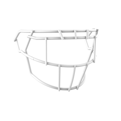 Schutt F7 EGOP II NB white football helmet faceguard with raised brow and tapered design for impact deflection and increased motion range