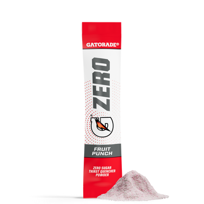 Gatorade Zero Fruit Punch powder packet on a white background