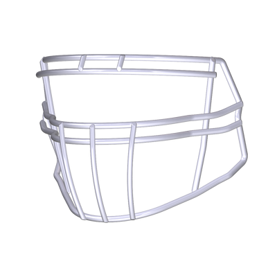White S-Bar HS4 faceguard for Riddell Speed Icon Helmet designed for linebackers and linemen