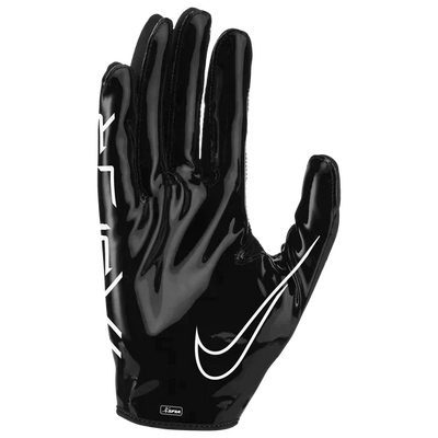 Black Nike Vapor Jet 7 football glove with white Nike swoosh and grip-enhancing Magnigrip+ palm design